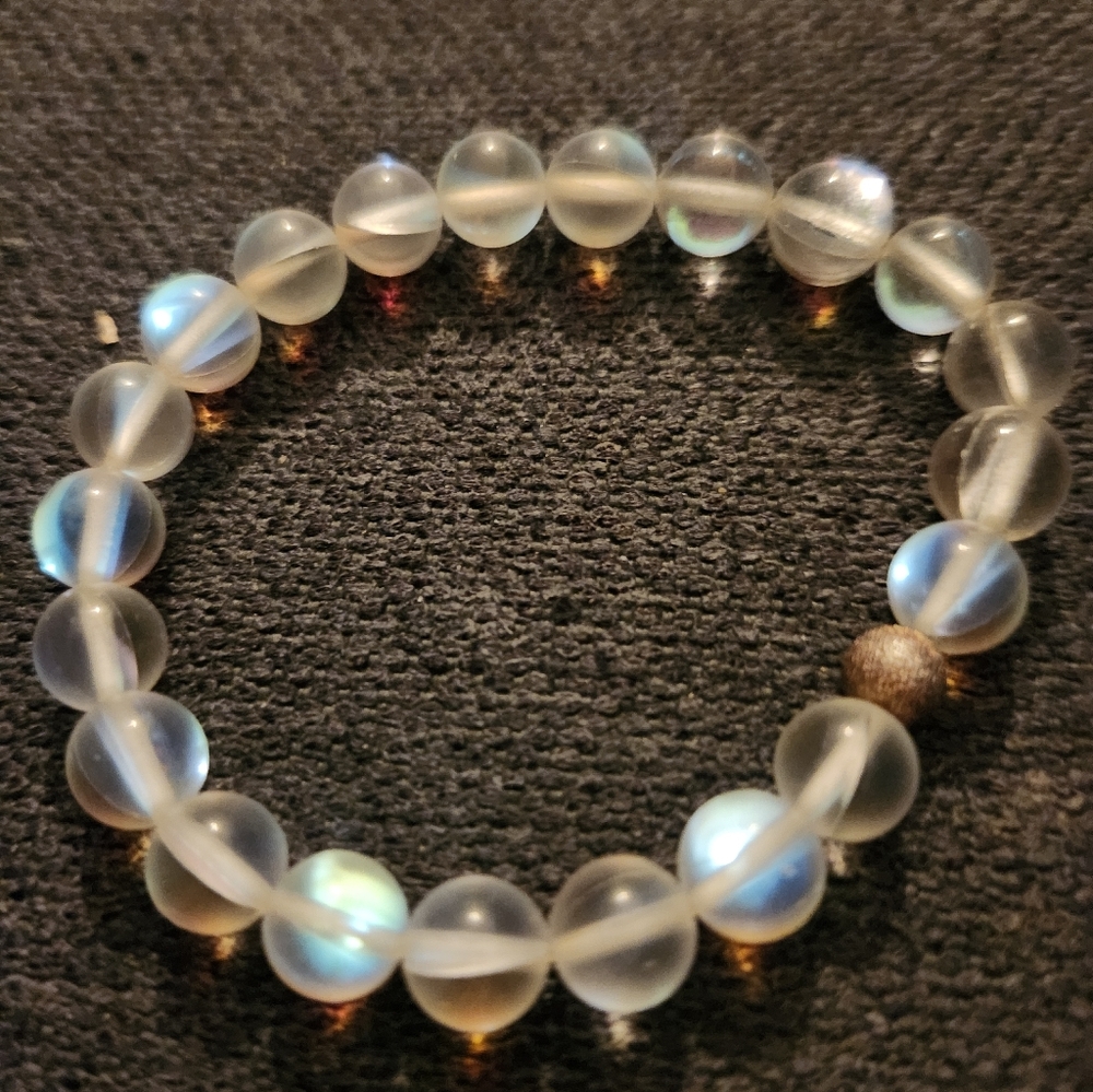 Elegant Moonstone Beaded Bracelet